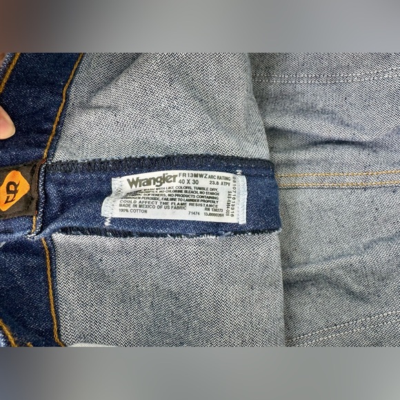 Wrangler FR HRC2 2112 Men's Straight Leg Blue Denim Jeans 40x30 NWT - Picture 6 of 11